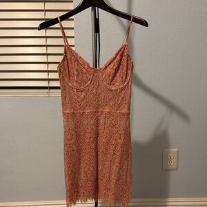 Express Coral Lace Dress